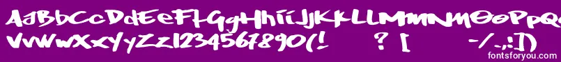 Wrktag-Schriftart – Weiße Schriften auf violettem Hintergrund