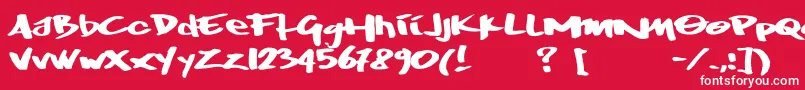 Wrktag Font – White Fonts on Red Background