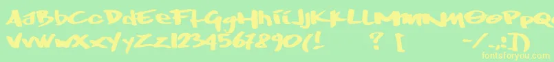 Wrktag Font – Yellow Fonts on Green Background