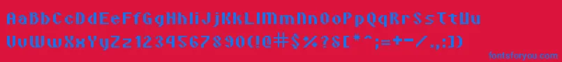 フォントVipondAngular – 赤い背景に青い文字