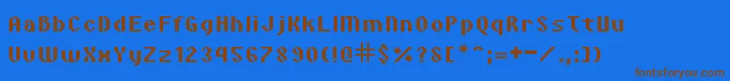 VipondAngular Font – Brown Fonts on Blue Background
