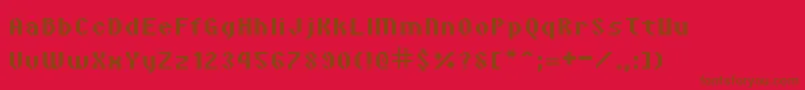 VipondAngular Font – Brown Fonts on Red Background