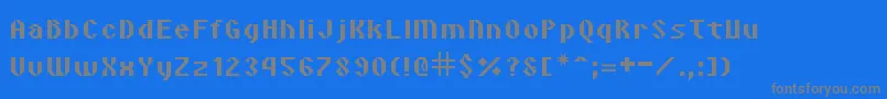 フォントVipondAngular – 青い背景に灰色の文字