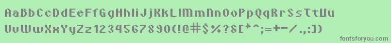 フォントVipondAngular – 緑の背景に灰色の文字