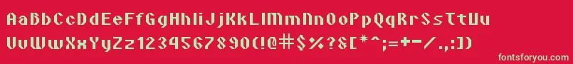 VipondAngular Font – Green Fonts on Red Background
