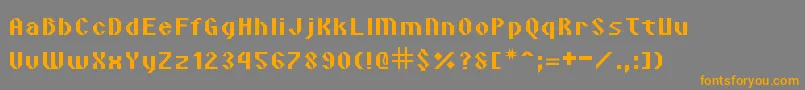 フォントVipondAngular – オレンジの文字は灰色の背景にあります。
