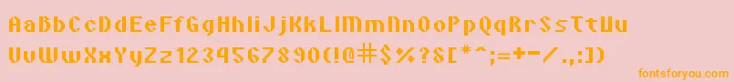 VipondAngular Font – Orange Fonts on Pink Background