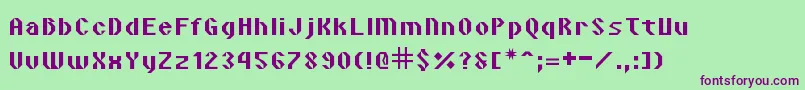 VipondAngular Font – Purple Fonts on Green Background