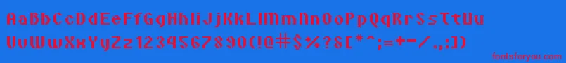 Fonte VipondAngular – fontes vermelhas em um fundo azul