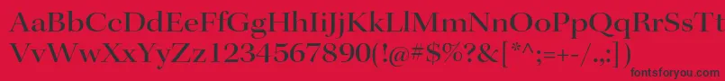KeplerstdMediumextdisp-fontti – mustat fontit punaisella taustalla