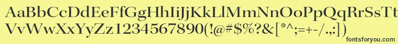 フォントKeplerstdMediumextdisp – 黒い文字の黄色い背景