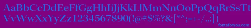 Fonte KeplerstdMediumextdisp – fontes azuis em um fundo violeta