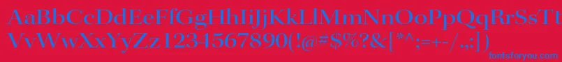 KeplerstdMediumextdisp-Schriftart – Blaue Schriften auf rotem Hintergrund