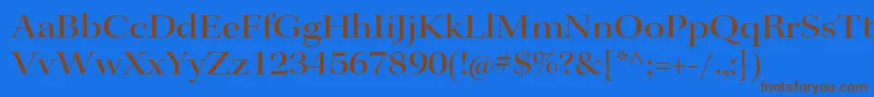 KeplerstdMediumextdisp-Schriftart – Braune Schriften auf blauem Hintergrund