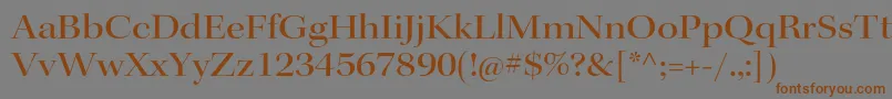 フォントKeplerstdMediumextdisp – 茶色の文字が灰色の背景にあります。