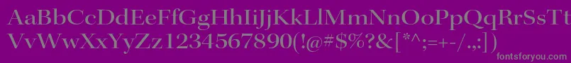 KeplerstdMediumextdisp-fontti – harmaat kirjasimet violetilla taustalla