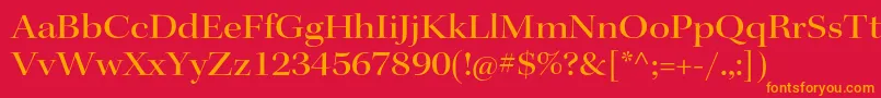フォントKeplerstdMediumextdisp – 赤い背景にオレンジの文字