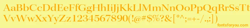 KeplerstdMediumextdisp-Schriftart – Orangefarbene Schriften auf gelbem Hintergrund