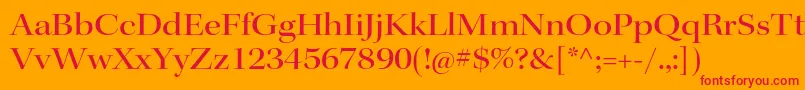 KeplerstdMediumextdisp-Schriftart – Rote Schriften auf orangefarbenem Hintergrund