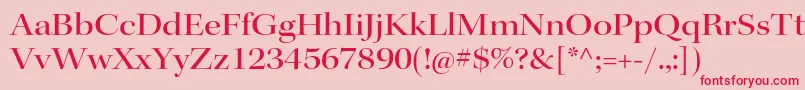KeplerstdMediumextdisp-fontti – punaiset fontit vaaleanpunaisella taustalla