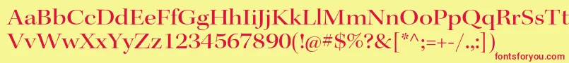 KeplerstdMediumextdisp-Schriftart – Rote Schriften auf gelbem Hintergrund
