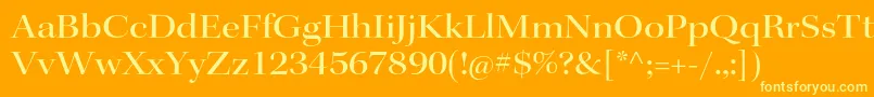 KeplerstdMediumextdisp-Schriftart – Gelbe Schriften auf orangefarbenem Hintergrund