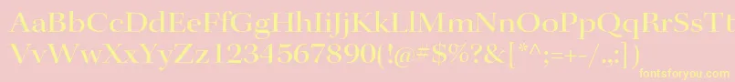 Fonte KeplerstdMediumextdisp – fontes amarelas em um fundo rosa