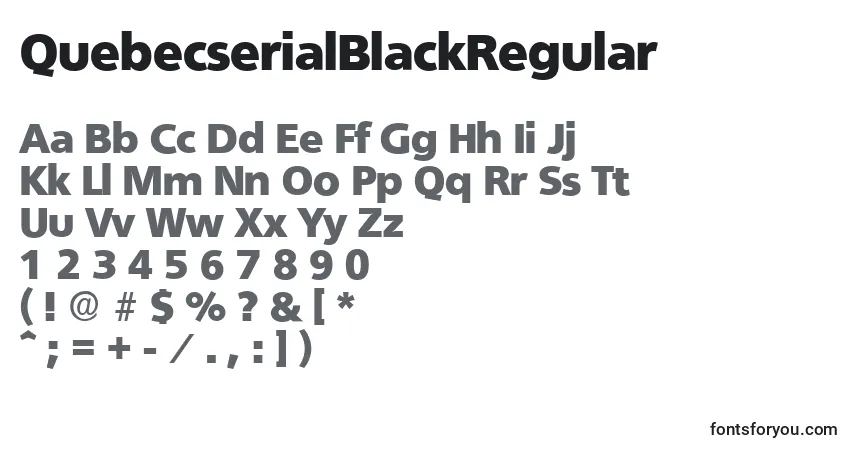 QuebecserialBlackRegular-fontti – aakkoset, numerot, erikoismerkit