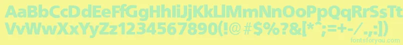 QuebecserialBlackRegular Font – Green Fonts on Yellow Background