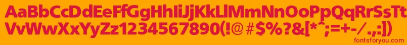 QuebecserialBlackRegular Font – Red Fonts on Orange Background