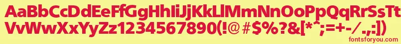 QuebecserialBlackRegular Font – Red Fonts on Yellow Background