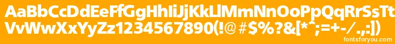 Więcej informacji o czcionce QuebecserialBlackRegular Czcionka QuebecserialBlackRegular – białe czcionki na pomarańczowym tle