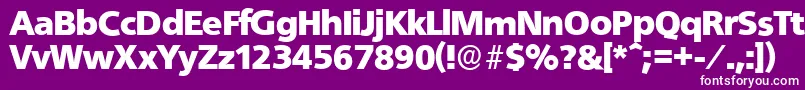Czcionka QuebecserialBlackRegular – białe czcionki na fioletowym tle