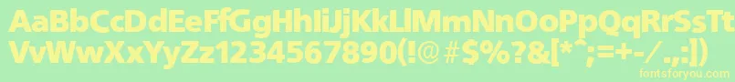 QuebecserialBlackRegular Font – Yellow Fonts on Green Background