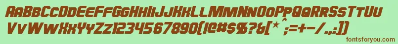 HauserItalic Font – Brown Fonts on Green Background