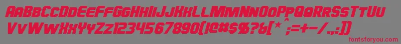 フォントHauserItalic – 赤い文字の灰色の背景