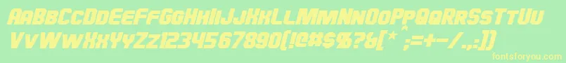 HauserItalic Font – Yellow Fonts on Green Background