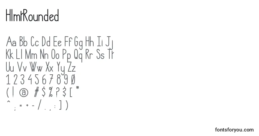 Schriftart HlmtRounded – Alphabet, Zahlen, spezielle Symbole