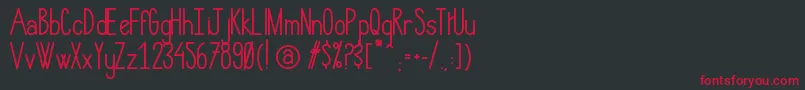 HlmtRounded Font – Red Fonts on Black Background