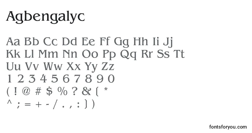 Шрифт Agbengalyc – алфавит, цифры, специальные символы