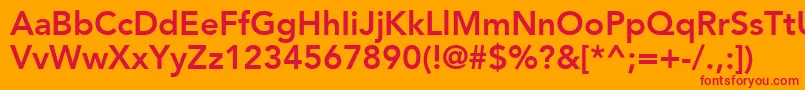 ExpoSsiBold-Schriftart – Rote Schriften auf orangefarbenem Hintergrund