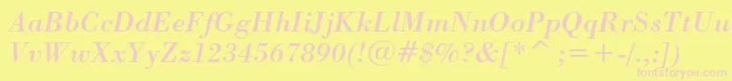 BodoniItalicBt Font – Pink Fonts on Yellow Background