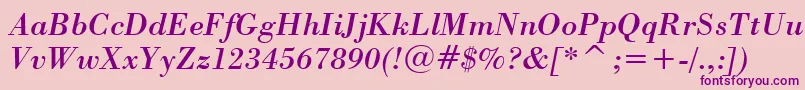 BodoniItalicBt Font – Purple Fonts on Pink Background