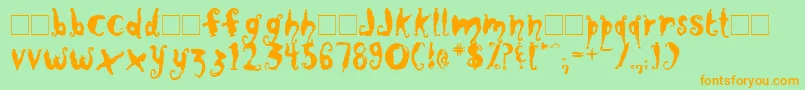 CloseToMeDemo Font – Orange Fonts on Green Background