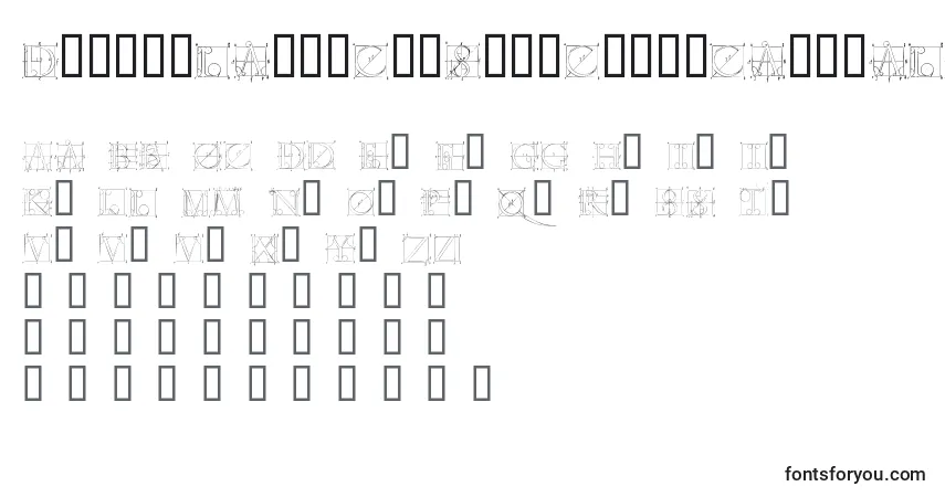 Шрифт Duererlatinconstructioncapitals – алфавит, цифры, специальные символы