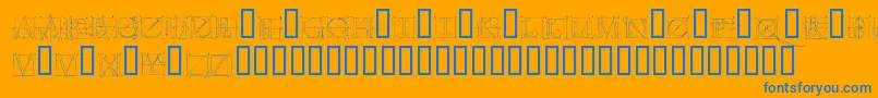 Duererlatinconstructioncapitals Font – Blue Fonts on Orange Background