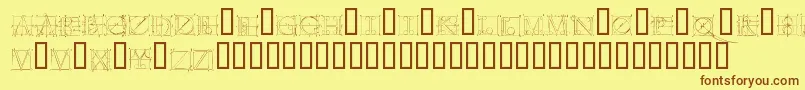 Lisätietoja Duererlatinconstructioncapitals-fontista Duererlatinconstructioncapitals-fontti – ruskeat fontit keltaisella taustalla