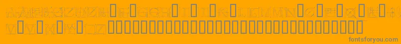 フォントDuererlatinconstructioncapitals – オレンジの背景に灰色の文字