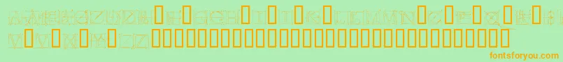Duererlatinconstructioncapitals Font – Orange Fonts on Green Background
