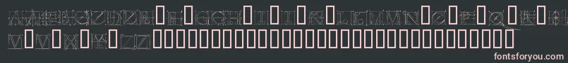 フォントDuererlatinconstructioncapitals – 黒い背景にピンクのフォント